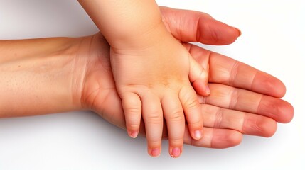 Fototapeta premium morther and baby hands isolated on white