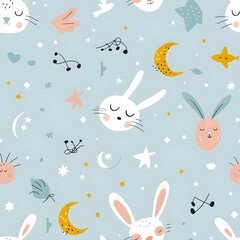 seamless pattern with rabbits