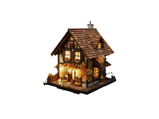collection of 3d render of isometric house