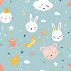 seamless pattern with bunnies
