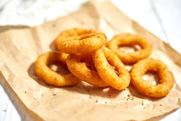 Fried breaded onion rings