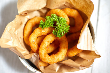 Fried breaded onion rings