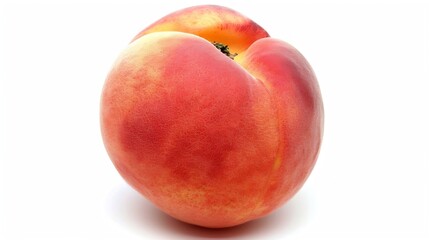 Ripe peach  fruit isolated on white background cutout : Generative AI