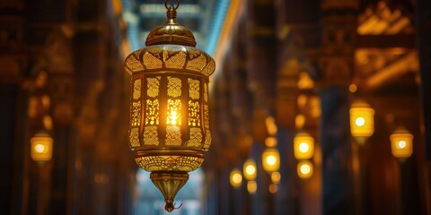 Islamic Illumination: Moonlit Mosque and Radiant Lantern
