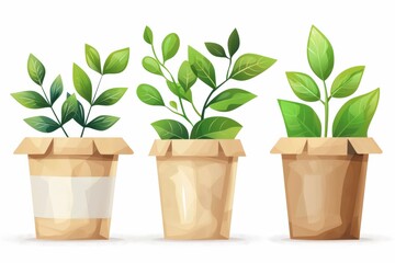 Fototapeta premium Clipart illustration of using eco-friendly packaging for renewable energy products, highlighting sustainable practices in product packaging Eco-friendly packaging, Renewable energy, Sustainable