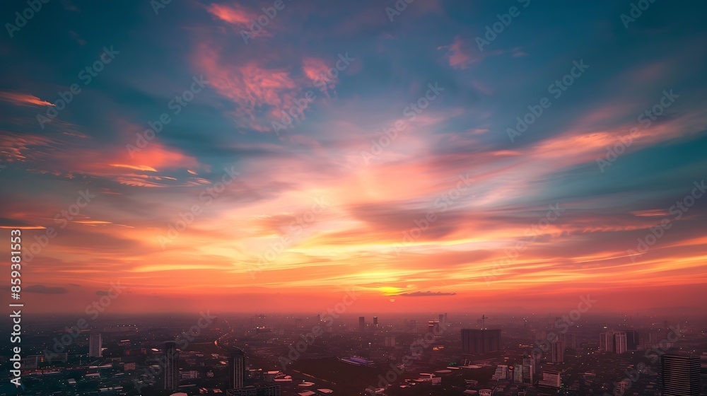 Aufkleber sky sunset background panorama concept skyline top view evening sunset sky and the morning sunrise i