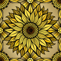 Fototapeta premium vector illustration of sunflower