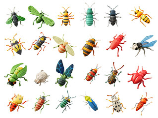 collection of 3d render of insect
