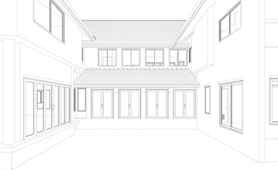 3D illustration of residential project