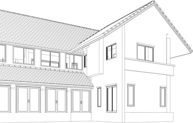 3D illustration of residential project