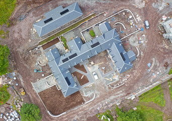 Luxury new housing development in rural area of Renfrewshire in Scotland