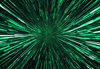 Fototapeta premium Abstract metallic green lines black cyber geometric lines
