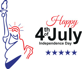 America lady liberty independence day 7th of july white back