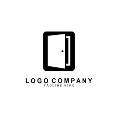Modern Door Home Interior Logo Design Vector.