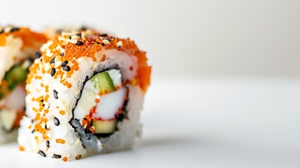 Sushi japanese food california roll on white background : Generative AI