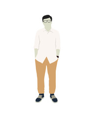 Flat vector people and illustration, man with casual outfit