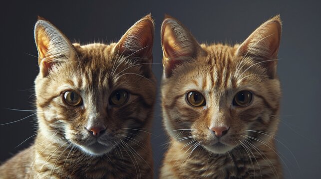 Detailed portrait of a cat showing its whiskers and fur