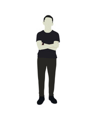Flat vector people and illustration, man with casual outfit