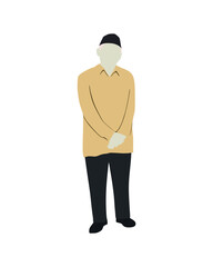 Flat vector people and illustration, old man with formal outfit