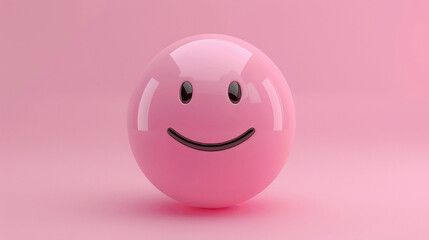 emoji smiley face ball on pink background