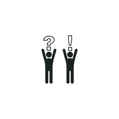 Obraz premium Person icons with question marks and exclamation marks isolated on white background 