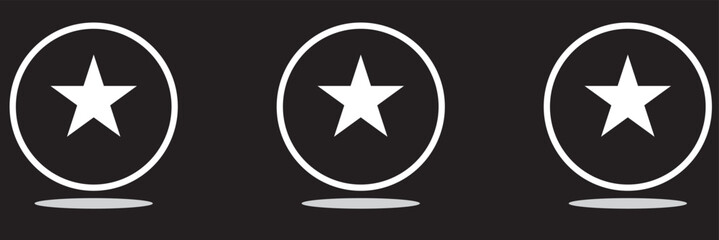  Podium with star icon set. Vector symbol for achievement and award recognition.