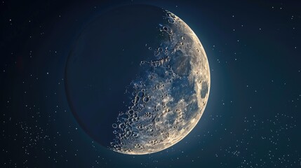 Fototapeta premium A close up look at the crescent moon