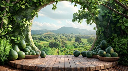 Avocado Baskets with Scenic Mountain View