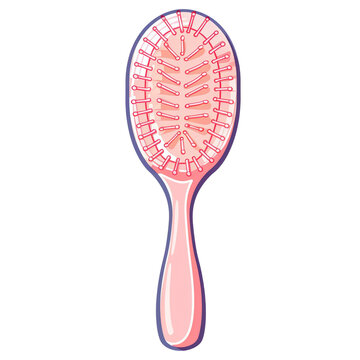 pink hairbrush cartoon style clip art preview