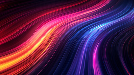 Obraz premium Gradient blue purple neon abstract striped technology background.