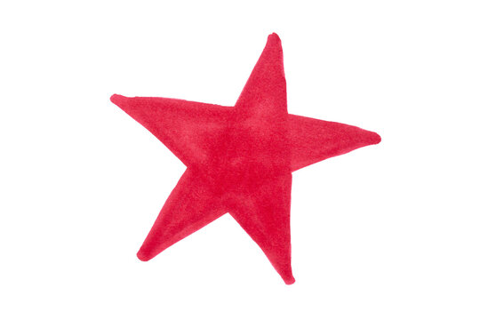 Red star drawn with marker on transparent background