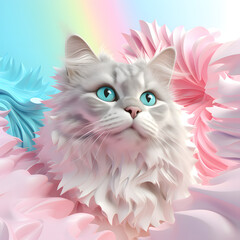 cat pastel background