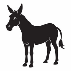 donkey silhouette isolated on white
