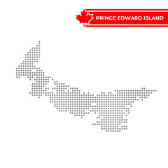 Obraz premium Dotted map of Prince Edward Island is a province of Canada