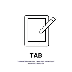tablet pc thin outline icon vector design good for web or mobile app