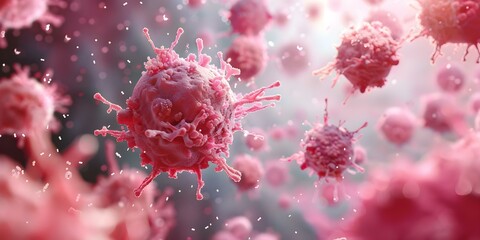 3D rendering of basophils releasing histamine in allergic reaction inflammation. Concept Medical Illustrations, Allergic Reactions, Histamine Release, Basophils, 3D Rendering