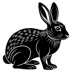 Rabbit shadow on white background, rabbit silhouettes