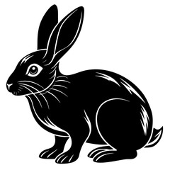 Rabbit shadow on white background, rabbit silhouettes