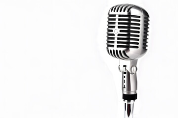 Fototapeta premium Retro style microphone isolated on white background