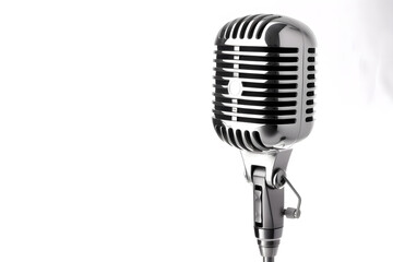 Fototapeta premium Retro style microphone isolated on white background