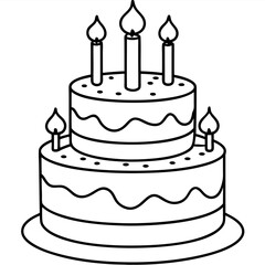 Delicious food line art for coloring book