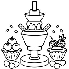 Delicious food line art for coloring book