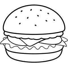 Delicious food line art for coloring book