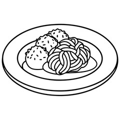 Delicious food line art for coloring book