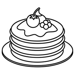 Delicious food line art for coloring book