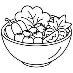 Delicious food line art for coloring book