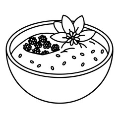 Delicious food line art for coloring book