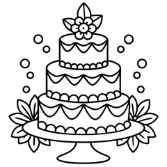 Delicious food line art for coloring book