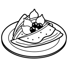 Delicious food line art for coloring book