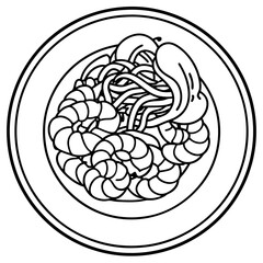 Delicious food line art for coloring book